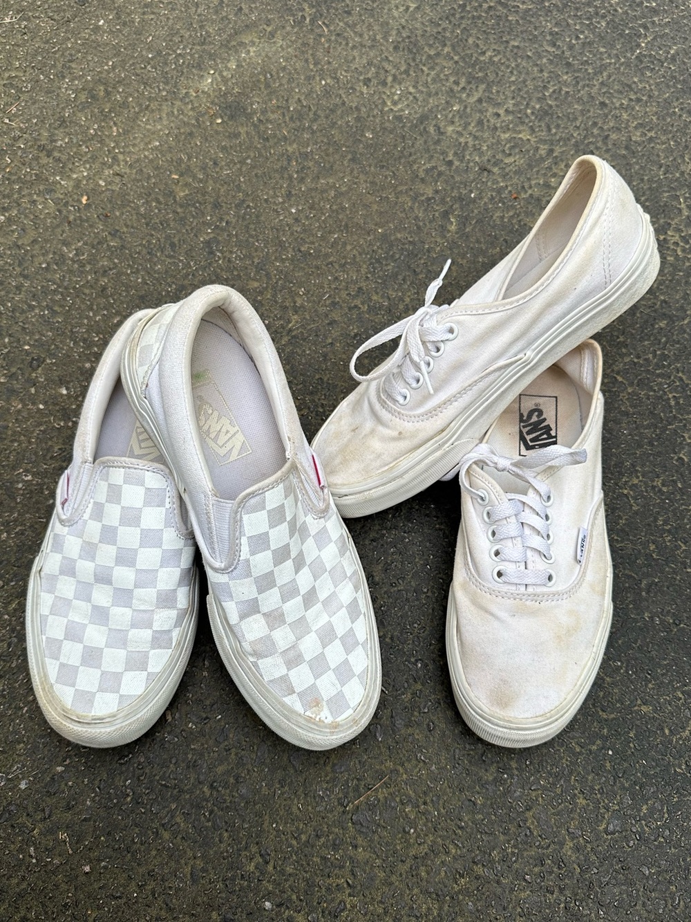 2 Pairs of Vans - Canvas Slip-On & Lace-Up